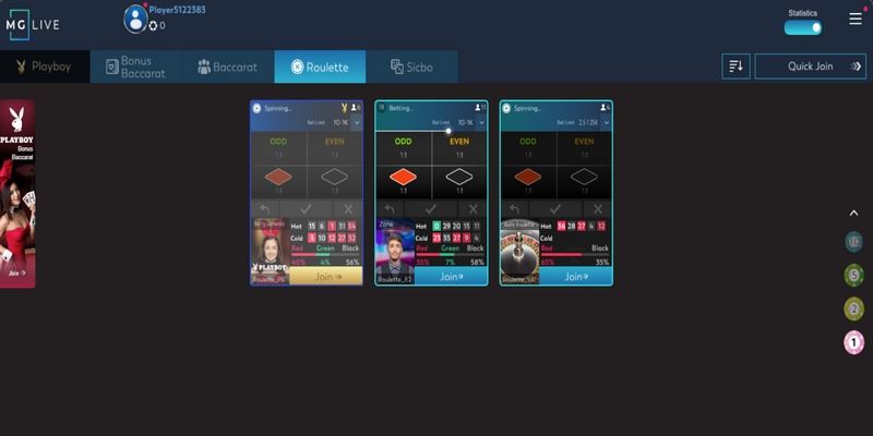 Nên chơi Roulette tại casino MG