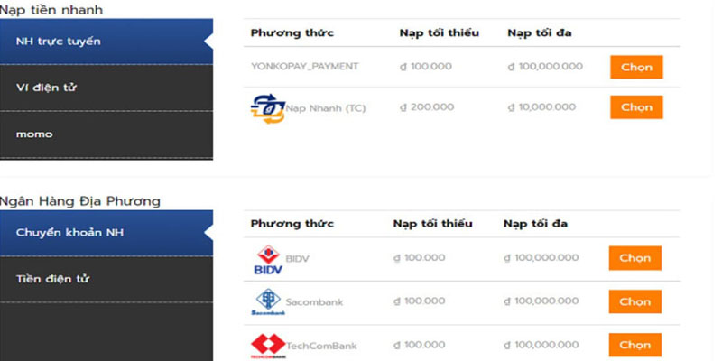 Nạp vốn từ ngân hàng với thủ tục tiện lợi